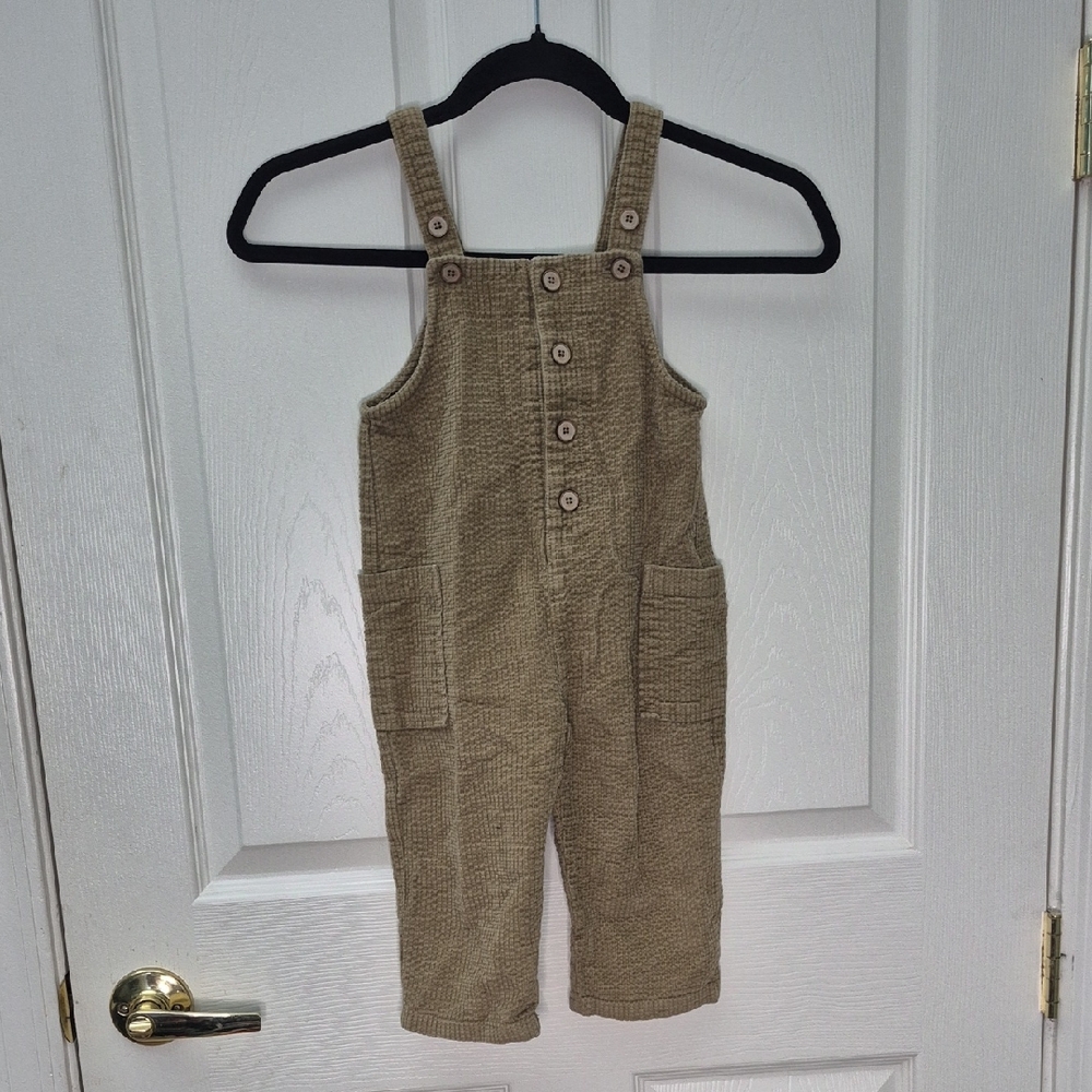 Zara Kids Tan Corduroy Overalls